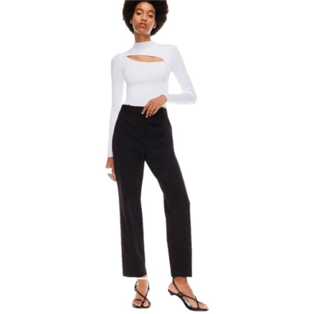Babaton 4 Black Ankle Crop Wrinkle Resistant Proffesional Pants